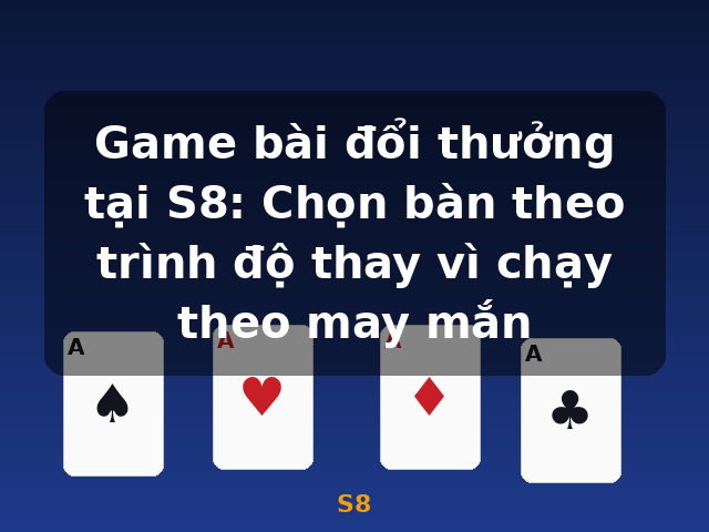 Game bài đổi thưởng tại S8: Chọn bàn theo trình độ thay vì chạy theo may mắn - S8