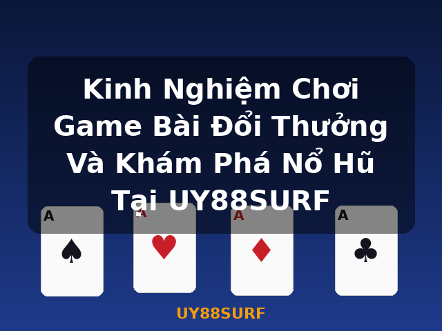 Kinh Nghiệm Chơi Game Bài Đổi Thưởng Và Khám Phá Nổ Hũ Tại UY88SURF - UY88SURF
